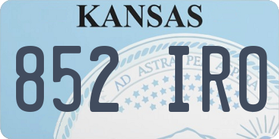KS license plate 852IRO