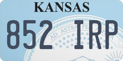 KS license plate 852IRP
