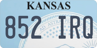 KS license plate 852IRQ