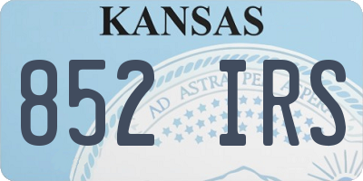 KS license plate 852IRS