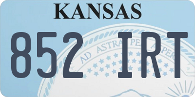 KS license plate 852IRT
