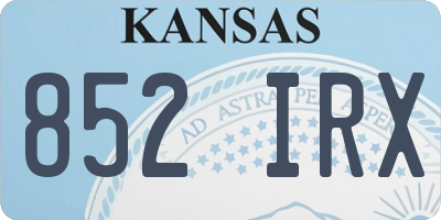 KS license plate 852IRX
