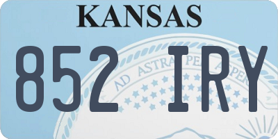 KS license plate 852IRY