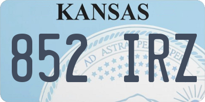 KS license plate 852IRZ