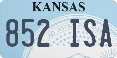 KS license plate 852ISA