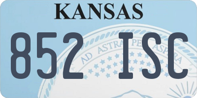 KS license plate 852ISC
