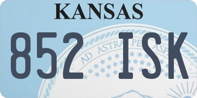 KS license plate 852ISK