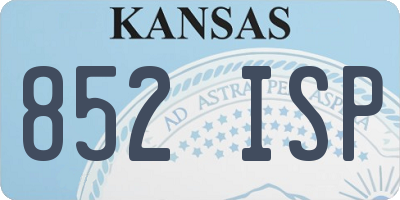 KS license plate 852ISP