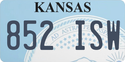KS license plate 852ISW