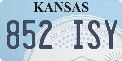 KS license plate 852ISY