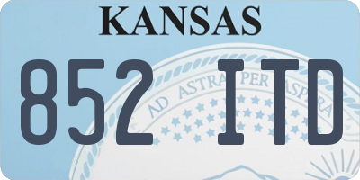 KS license plate 852ITD