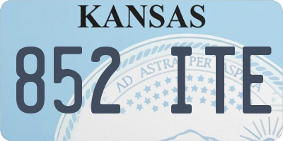 KS license plate 852ITE