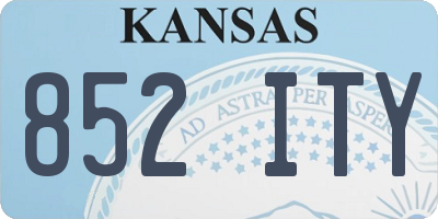 KS license plate 852ITY
