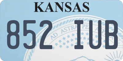 KS license plate 852IUB