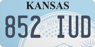 KS license plate 852IUD