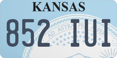 KS license plate 852IUI