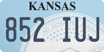 KS license plate 852IUJ