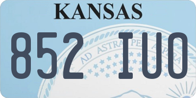 KS license plate 852IUO