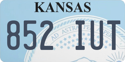 KS license plate 852IUT