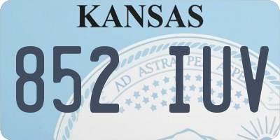 KS license plate 852IUV