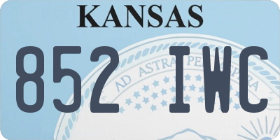 KS license plate 852IWC