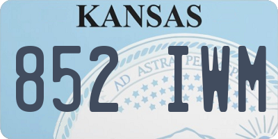 KS license plate 852IWM
