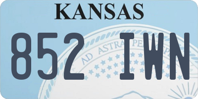 KS license plate 852IWN