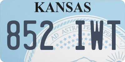 KS license plate 852IWT