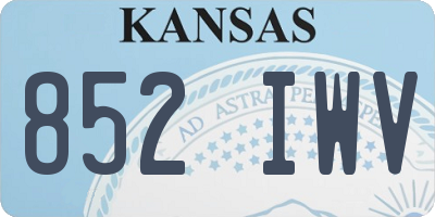 KS license plate 852IWV