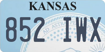 KS license plate 852IWX