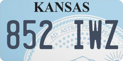 KS license plate 852IWZ