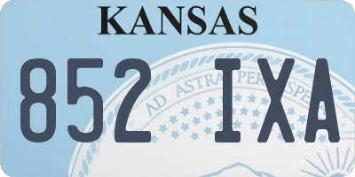 KS license plate 852IXA