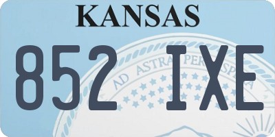 KS license plate 852IXE