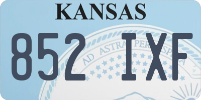 KS license plate 852IXF