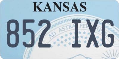KS license plate 852IXG