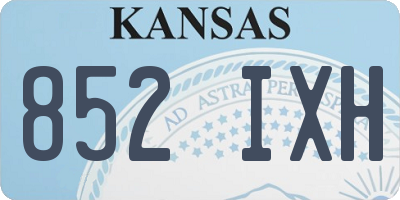KS license plate 852IXH