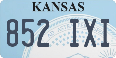 KS license plate 852IXI