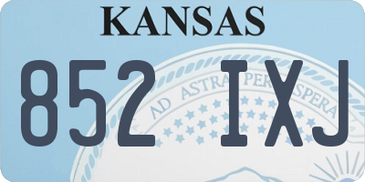 KS license plate 852IXJ