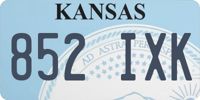 KS license plate 852IXK