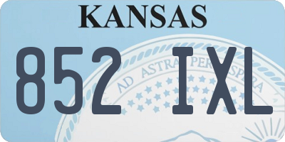 KS license plate 852IXL