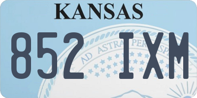 KS license plate 852IXM