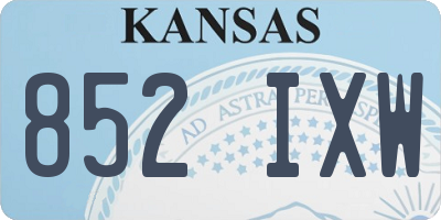 KS license plate 852IXW