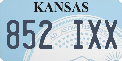 KS license plate 852IXX