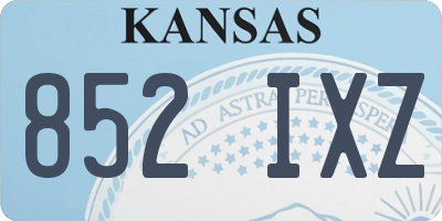 KS license plate 852IXZ