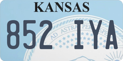 KS license plate 852IYA