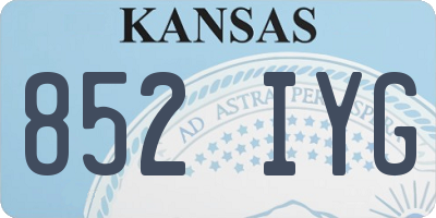 KS license plate 852IYG