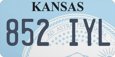 KS license plate 852IYL