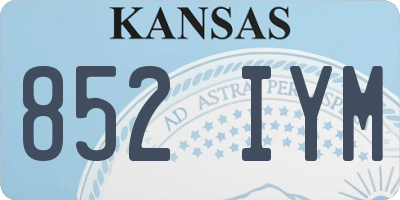 KS license plate 852IYM