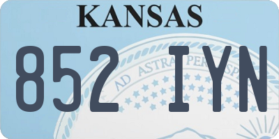 KS license plate 852IYN