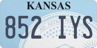 KS license plate 852IYS